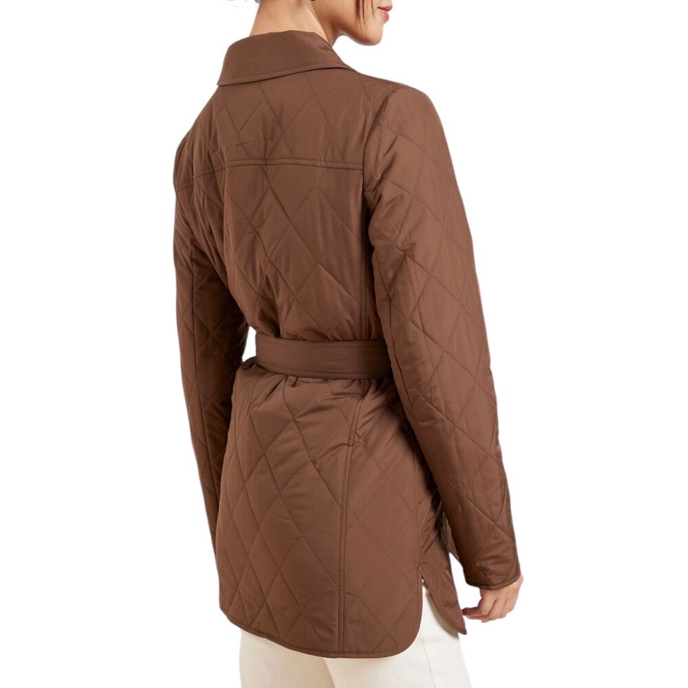 Talbots Belted Quilted Snap Button Shirt Jacket Brown Size 3X - Picture 3 of 12